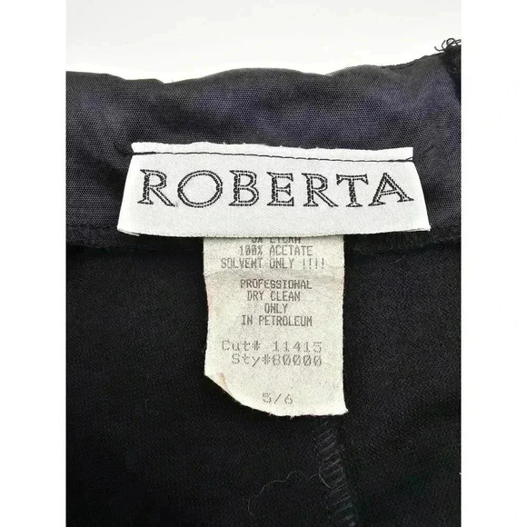 Vtg Roberta Women's 5/6 Black Halter Neck Fitted Formal Mini Dress - Picture 6 of 12